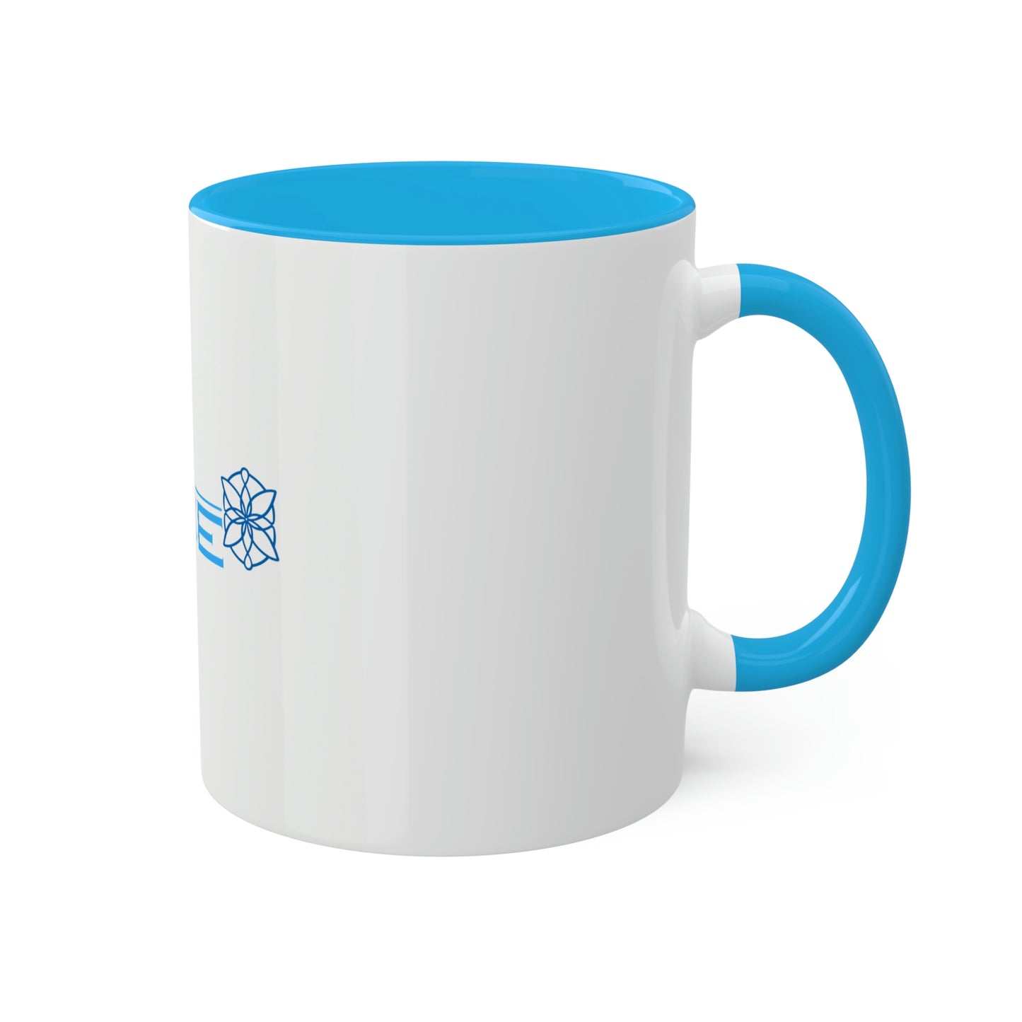 Just Be. Blue White Mug